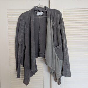 Anthropology Saturday Sunday Open Front Cardigan w/ Pockets Gray Green Sz Medium